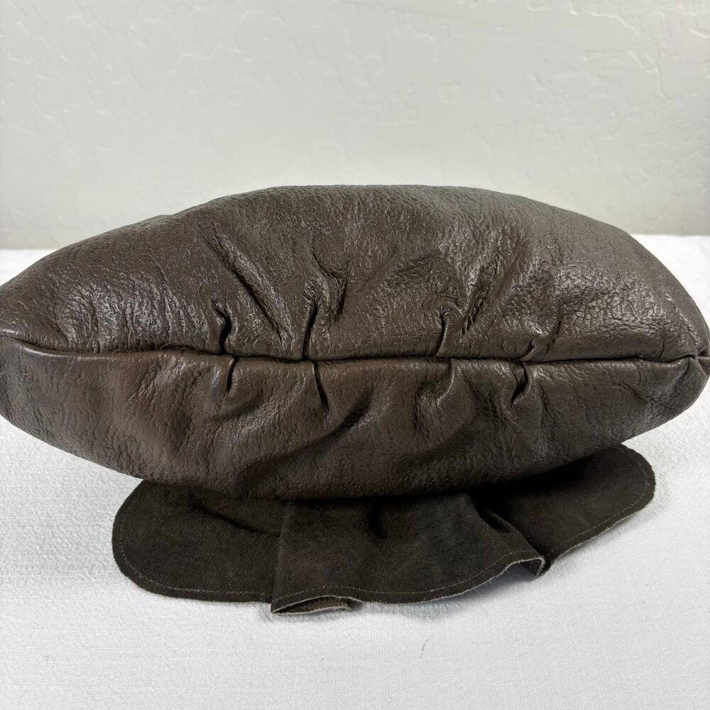 Vintage 1980s Marco Avane Brown Leather Sculptural Frame Shoulder Bag Minimalist - Picture 6 of 11